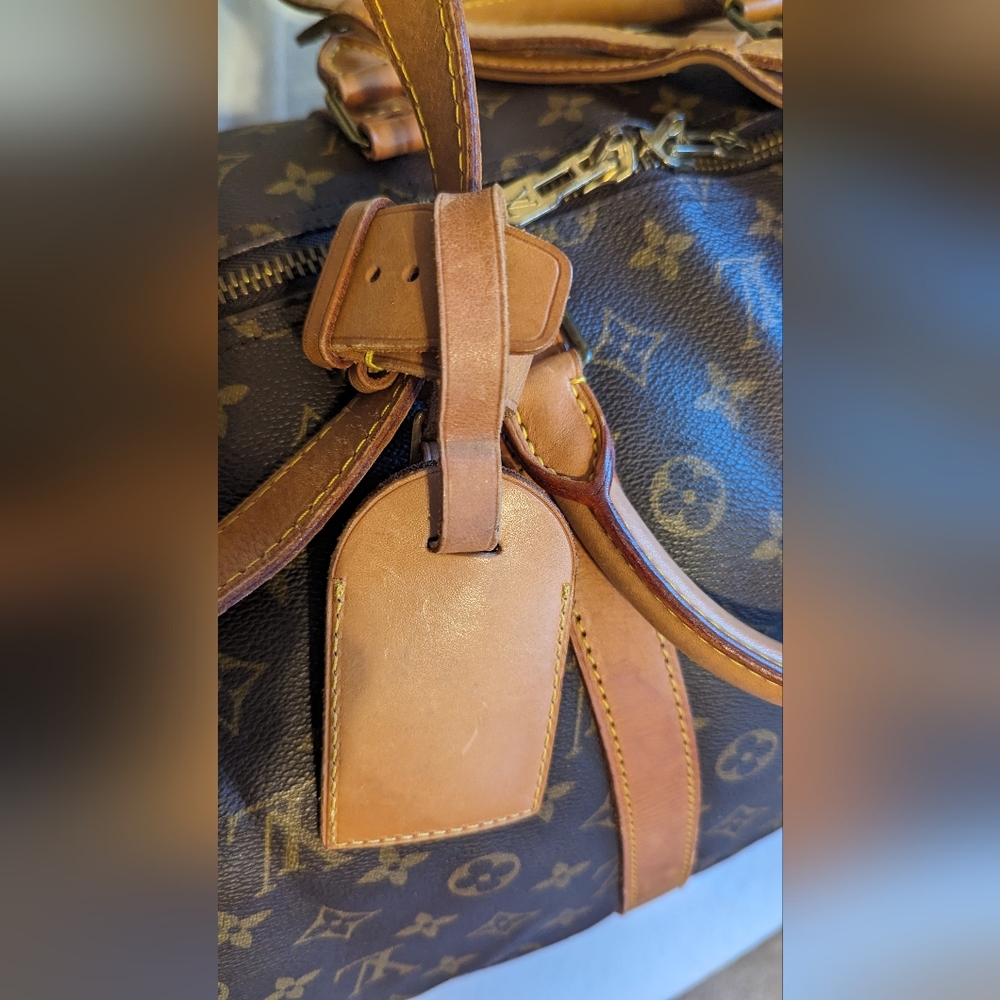 AUTHENTIC Louis Vuitton Monogram Brown Keepall Bandoulière 55 Travel Bag - Picture 9 of 16